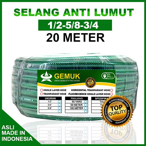 SELANG AIR 20 METER / SELANG AIR 10 METER / SELANG 1/2 5/8 3/4 INCH / SELANG ANTI LUMUT BENANG ANYAM / SELANG TAMAN / SELANG AIR