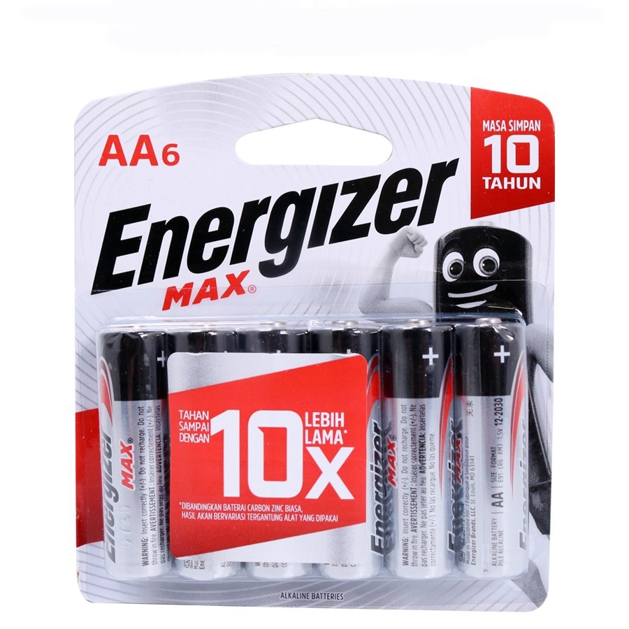 ENERGIZER BATTERIES E91 AA BP6 MAX 6S