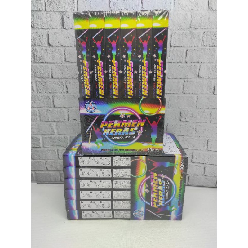 

Permen Keras Aneka Rasa bentuk Gelang Nyala (1 pack isi 30 pcs)