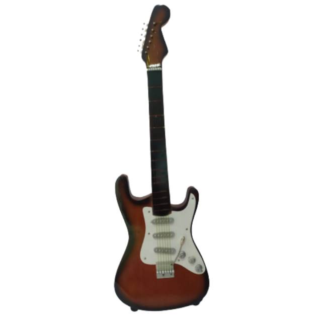 (BISA COD) MINIATUR ALAT MUSIK GITAR KAYU DAN STAND + BOX 23 x 8 x 1 cm - PAJANGAN DEKORASI RUMAH