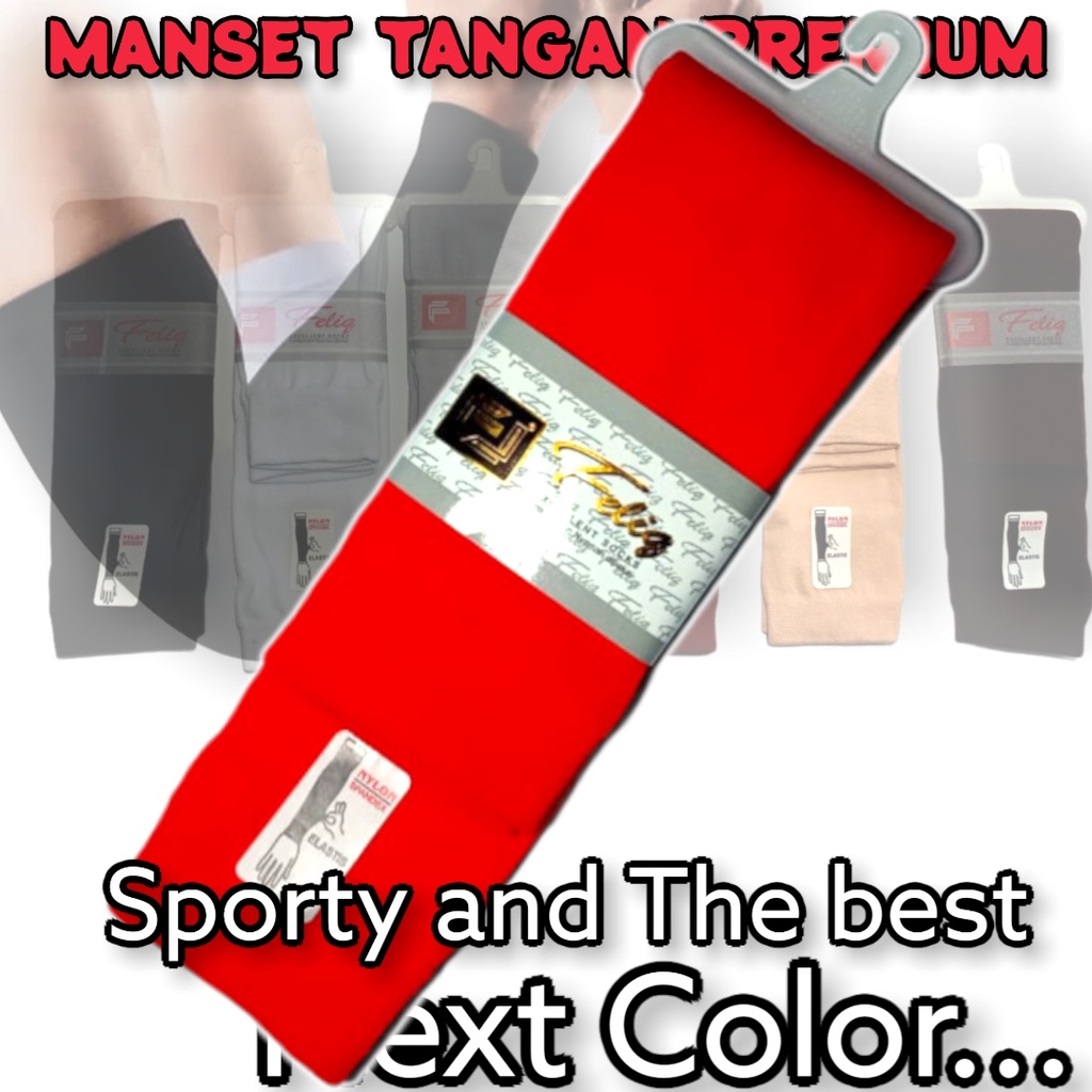 Manset Tangan Pria dan Wanita Tebal dan Panjang Manset Tangan Muslimah Manset Lengan Sarung Lengan-MERAH