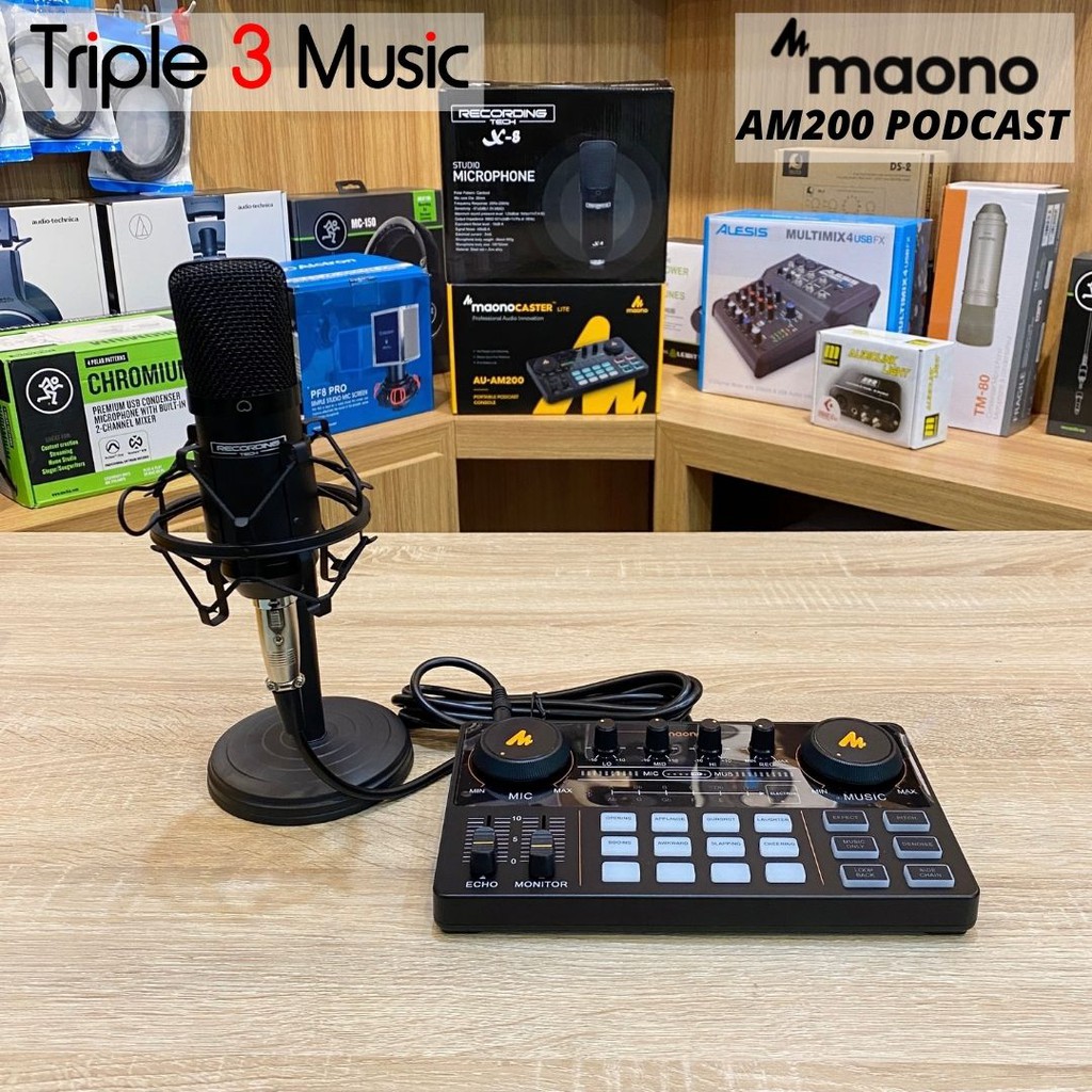 Maono AU AM200 Maonocaster paket Podcast karaoke recording Lengkap