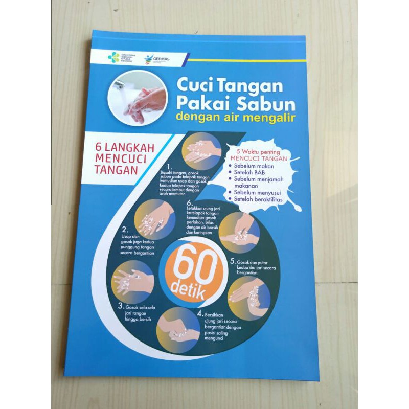 Poster Cuci Tangan Pakai Sabun Shopee Indonesia