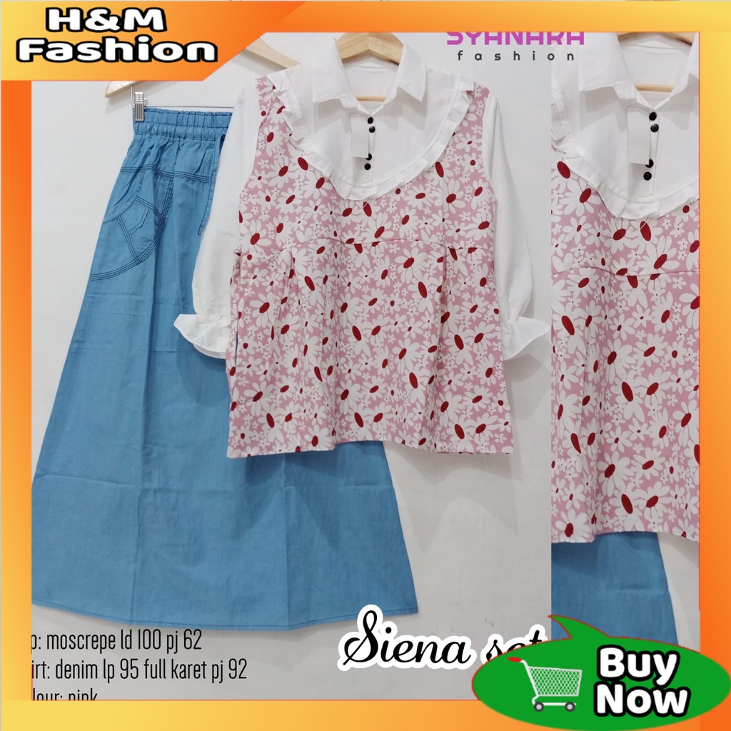 Pakaian Muslim Baju Gamis Siena Set