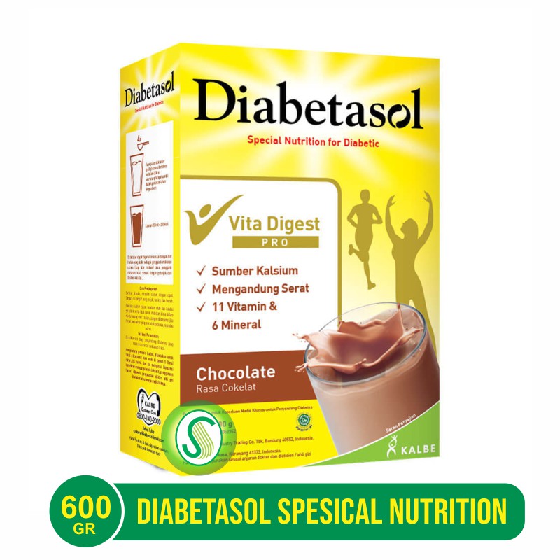 Diabetasol Rasa Coklat 600 gr - Susu Bubuk Nutrisi untuk penderita diabetes