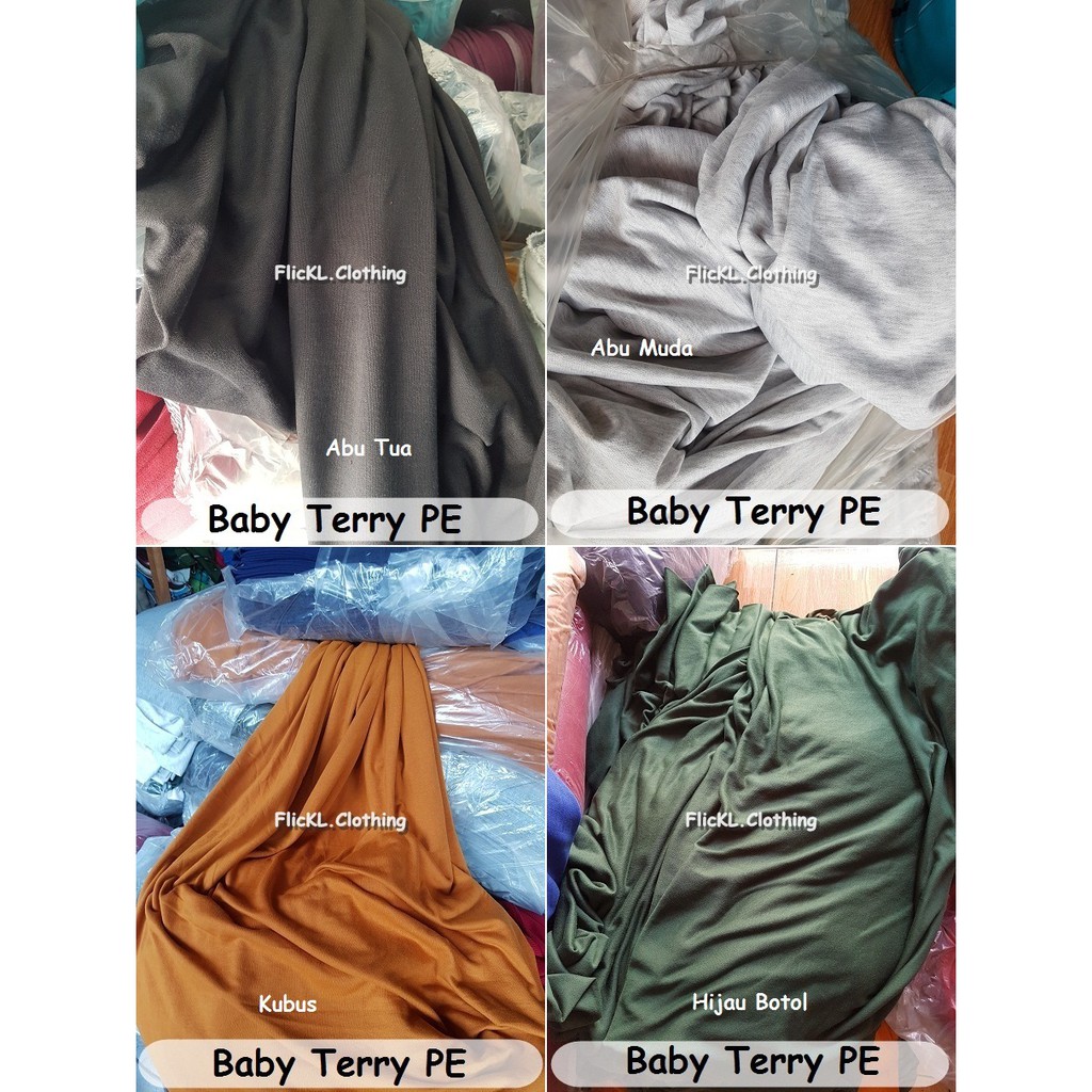 Bahan Kain Baby Terry PE Tebal Jaket Training Varsity Sweater