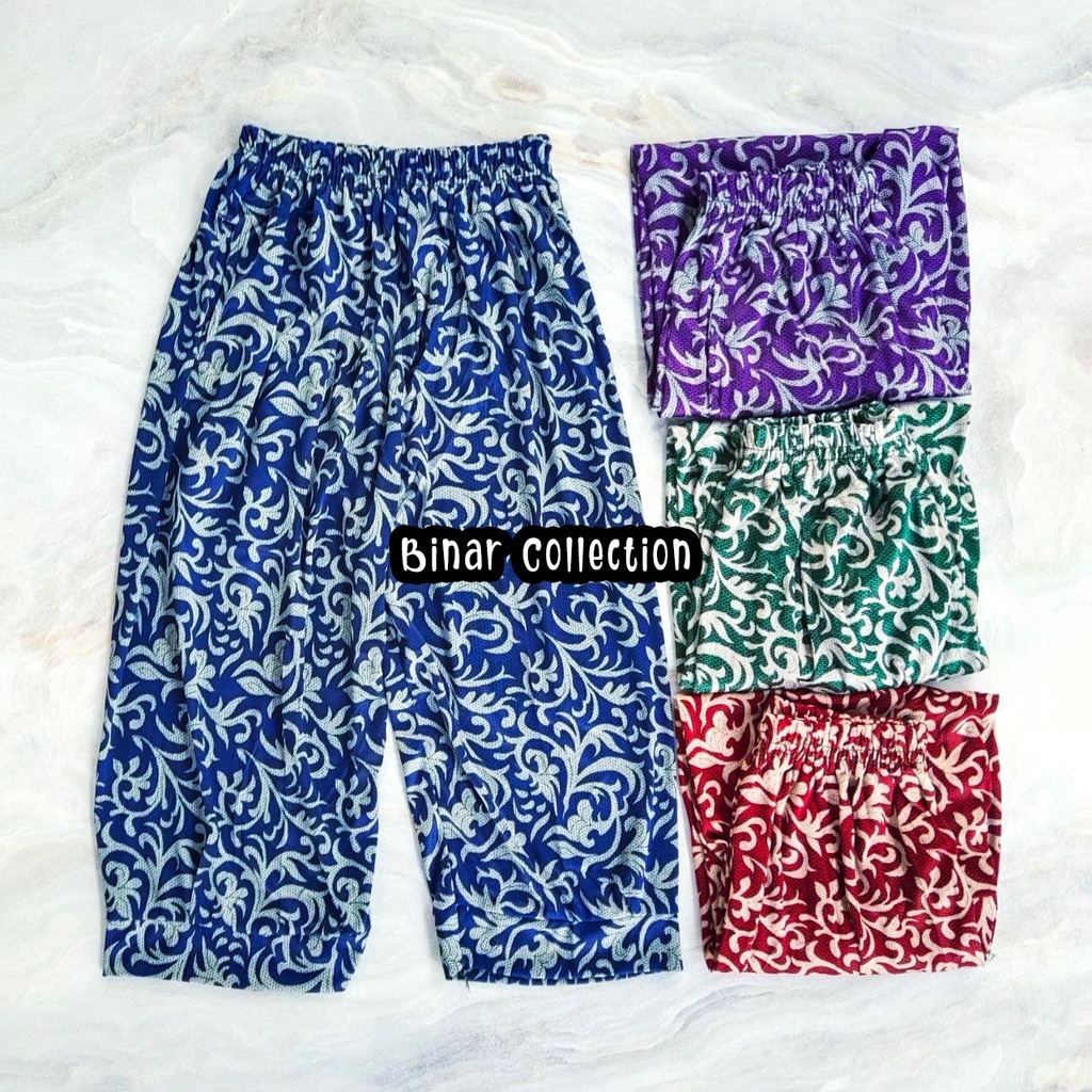 KR 02- Celana leging Aladin pendek 7/8 ibu / legging motif cewek dalaman harian santai wanita murah fit L XL