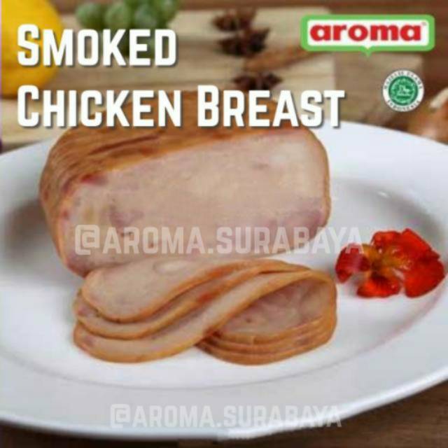 

AROMA Smoked Chicken Breast Whole Utuh 800gr 0.8kg Daging Ayam Asap Smoke HALAL Meat Frozen Food