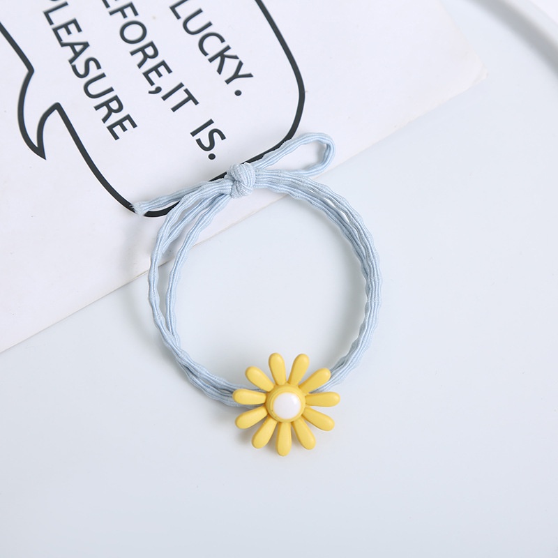 OSM JKT F5103 (1 PC) Ikat Rambut Elastis Bunga Daisy Gaya Korea / Karet Rambut  / Kunciran Rambut-Tali Biru