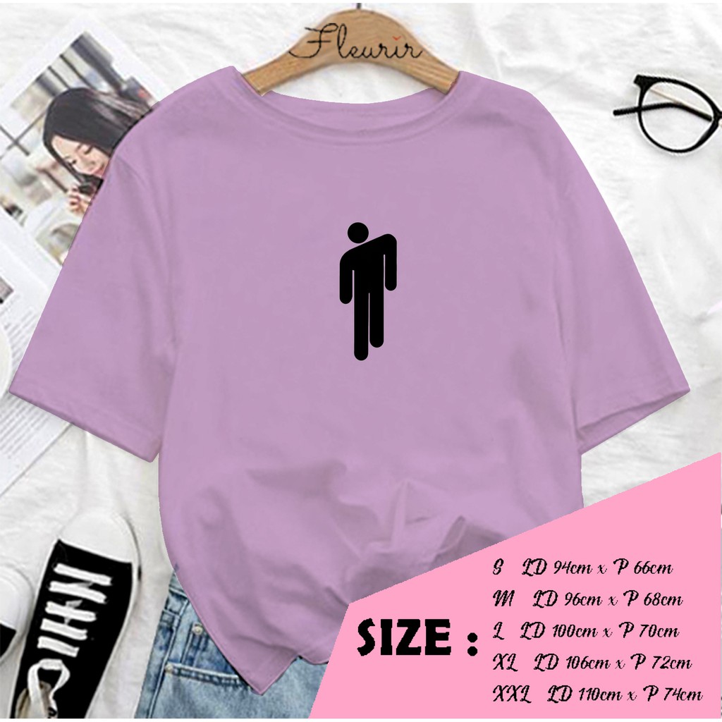 FLEURIR - KAOS BILLIE EILISH LOGO WANITA DEWASA LENGAN PENDEK TEE UNISEX