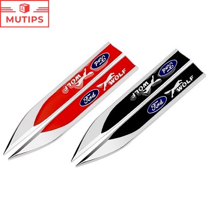 2pcs Stiker Metal 3D Untuk Fender Samping Mobil Ford Fiesta Ranger Ecosport Focus Everest Mustang