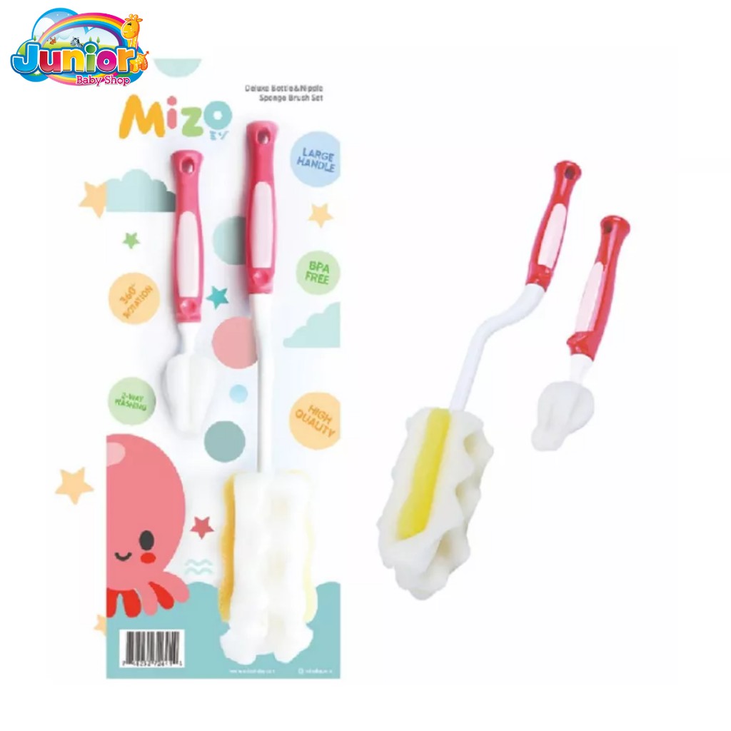 Mizo Deluxe Bottle &amp; Nipple Sponge Brush Set