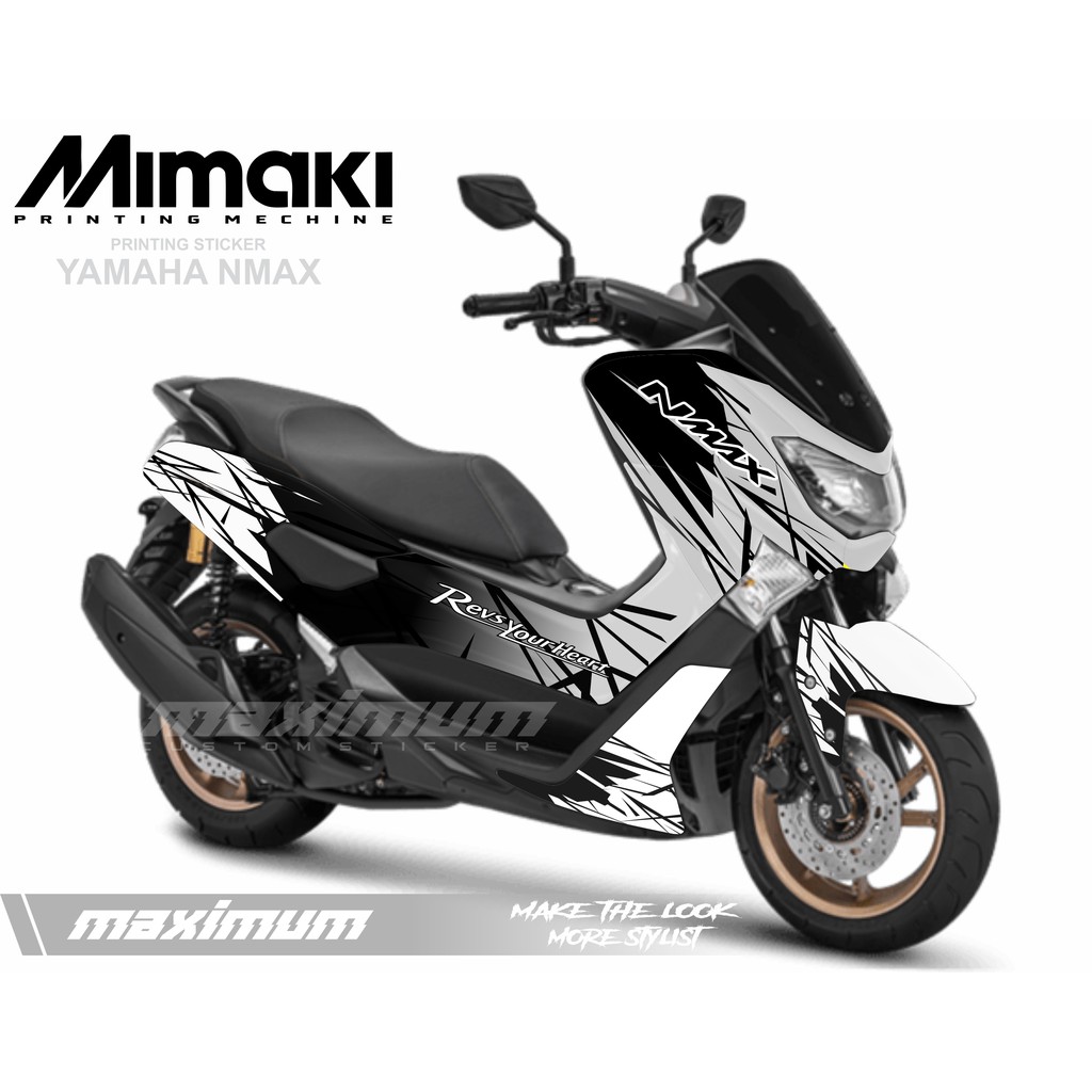 STIKER PRINTING NMAX FULL BODY PUTIH HITAM