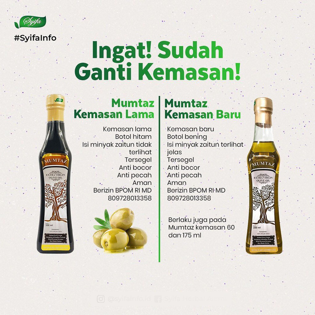 MURNI 100% Minyak Zaitun Asli Murni Extra Virgin Untuk Rambut Wajah Muka Ibu Hamil Olive Oil MUMTAZ