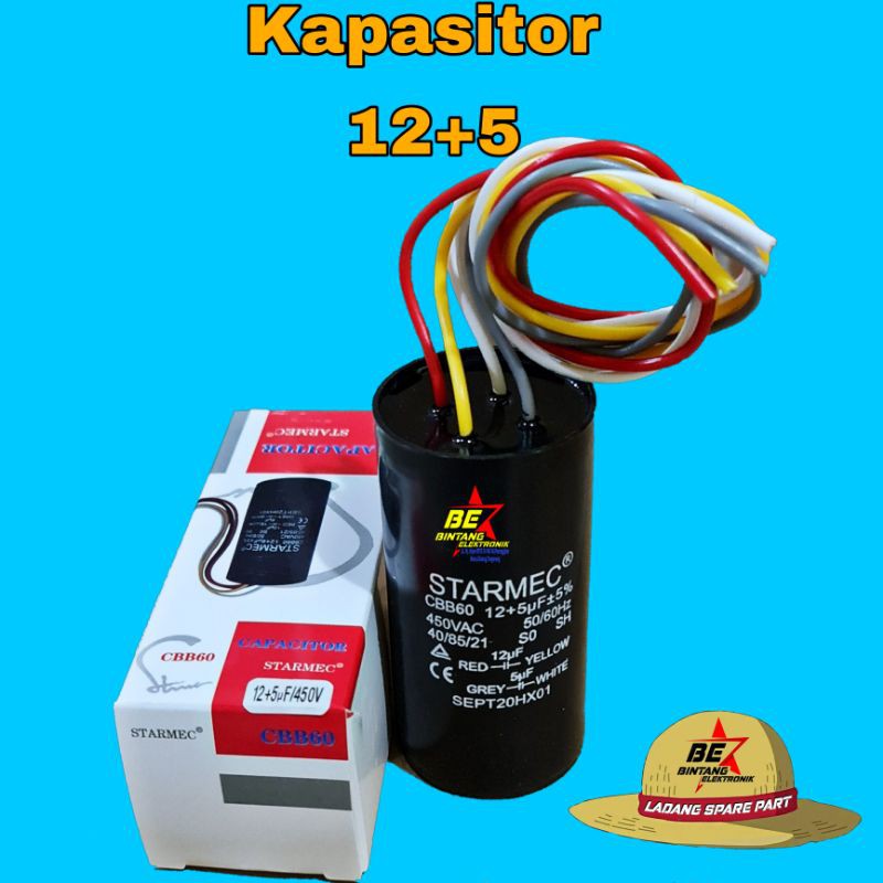 SMC Kapasitor Mesin Cuci 12 5 Uf SMC Capasitor 5+12 Mikro Kapasitor 5 12 Micro Farad