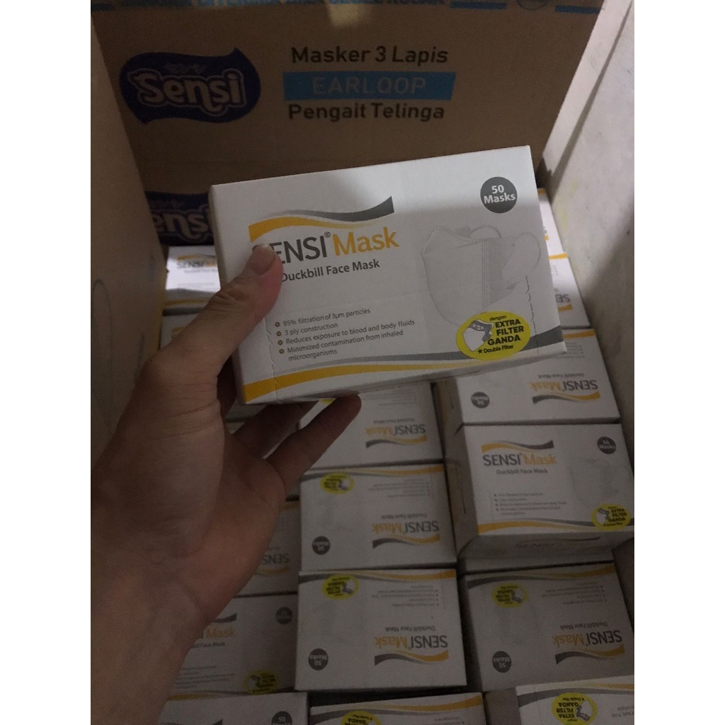 masker sensi duckbill isi 50 Original sensi  duckbill 4 ply  Masker Medis Duckbill