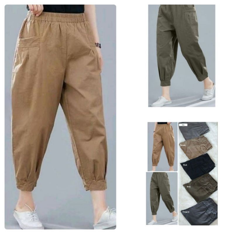 mera pants/ukuran m-L-XL-XXXL-4L-5L-6L celana cattun tuwill strict/ celana kasual wanita