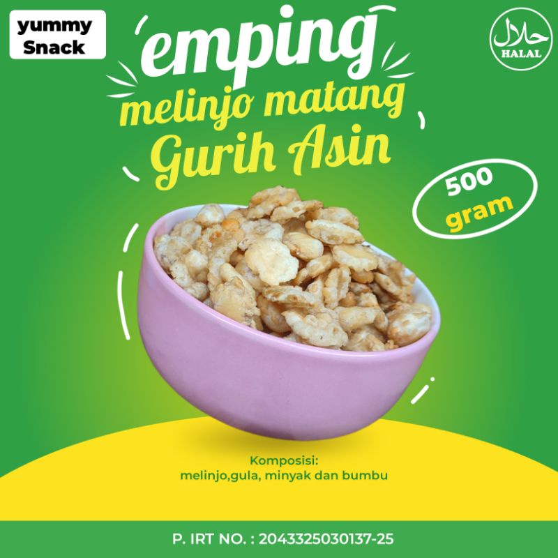 

EMPING MELINJO GURIH DAN ASIN MATANG 500 GRAM ASLI LIMPUNG