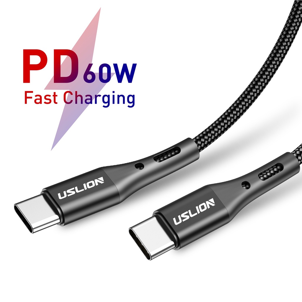 Kabel USB PD USLION 60W Type C Data Charger Charging QC3.0