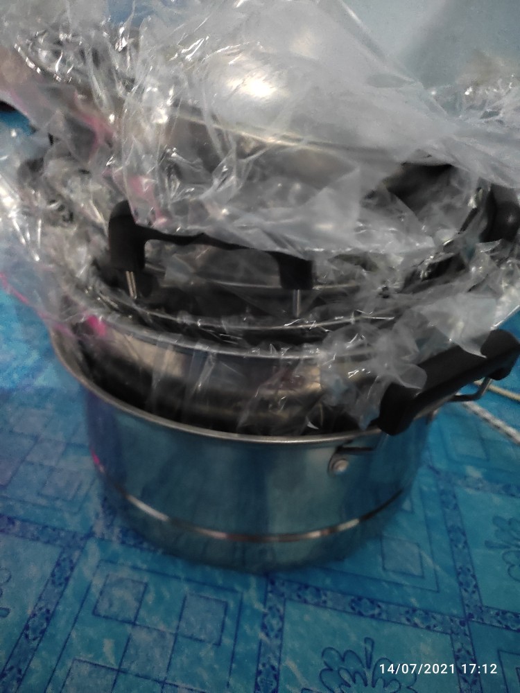Panci Set Isi 5 + Steamer Tutup Stainless Steel Panci Set Serbaguna