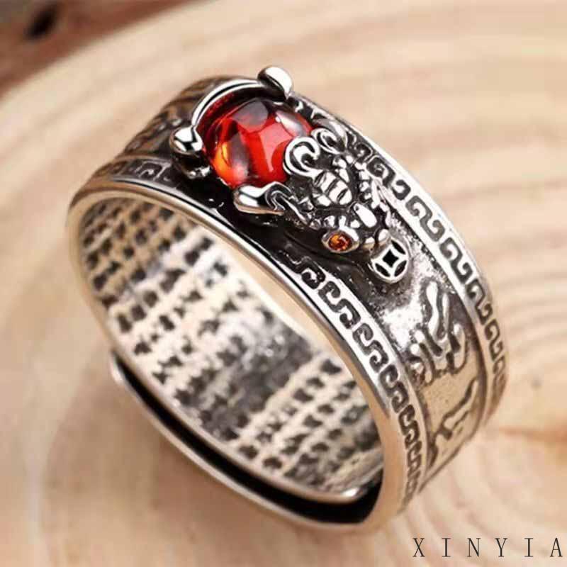 Cincin Emas Desain Hati Gaya Vintage Untuk Pria