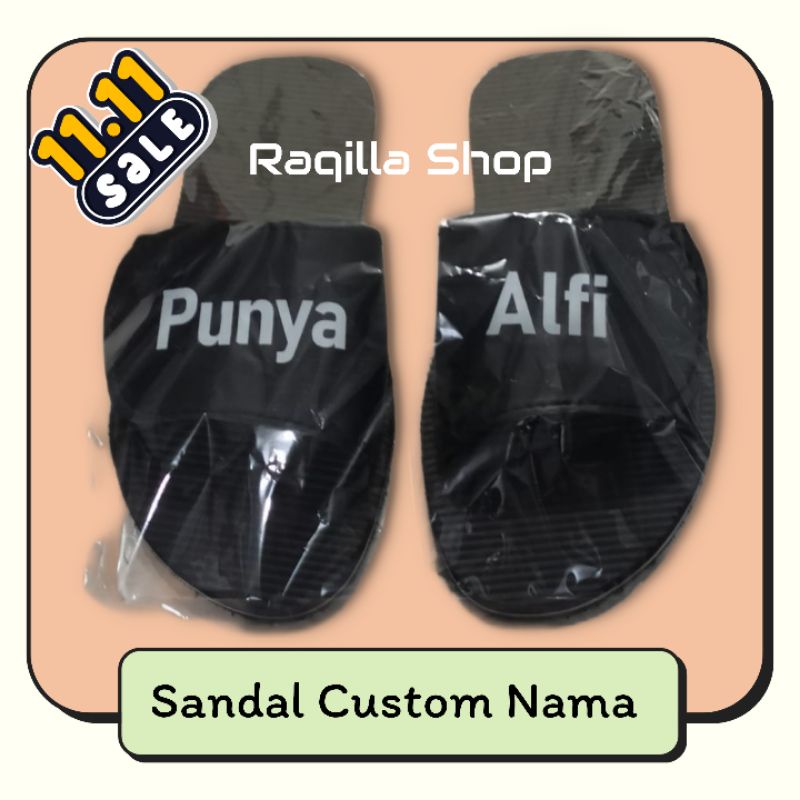 Sandal custom nama selop satuan sandal nama custom satuan model selop