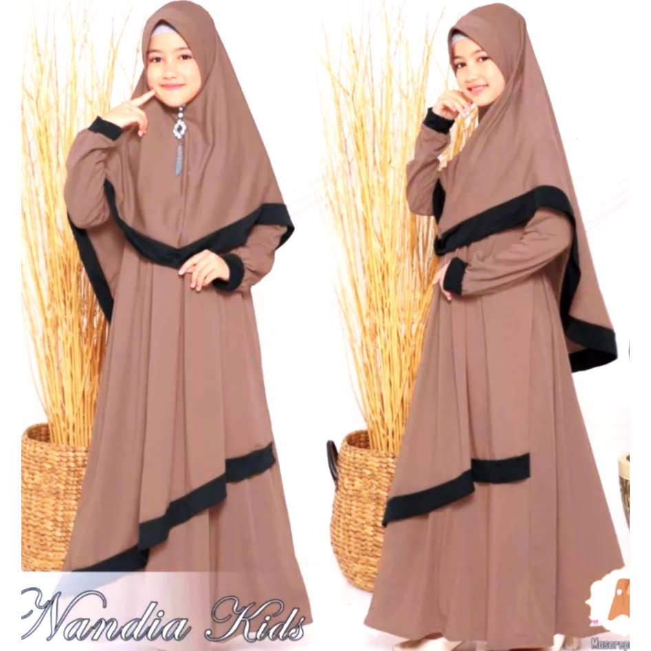 Gamis Anak (free Jilbab) usia 9 - 11 tahun /baju gamis anak muslim SYARI/gamis muslimah