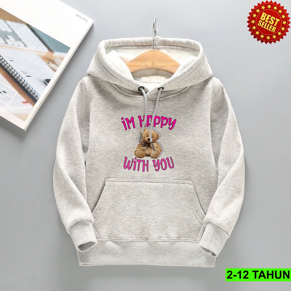 Hoodie Anak Laki Laki Perempuan / Hodie Anak Usia 2 3 4 5 6 7 8 9 10 11 12 Tahun / Jaket Teddy Bear Anak Cewek Cowok / Switer Distro Bisa Cod / Suiter Anak Terbar