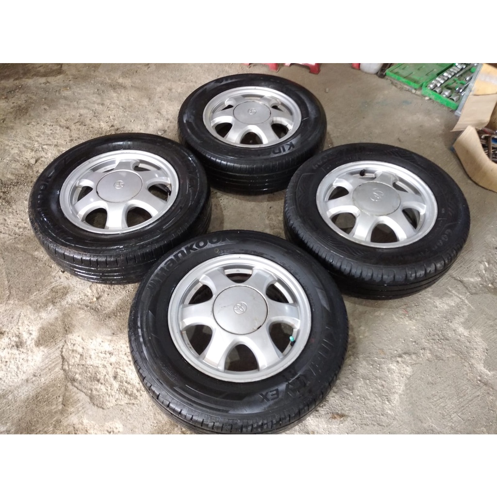 pelek velg mobil std orginal corola ring 14 ban 185/70/r14 hankook