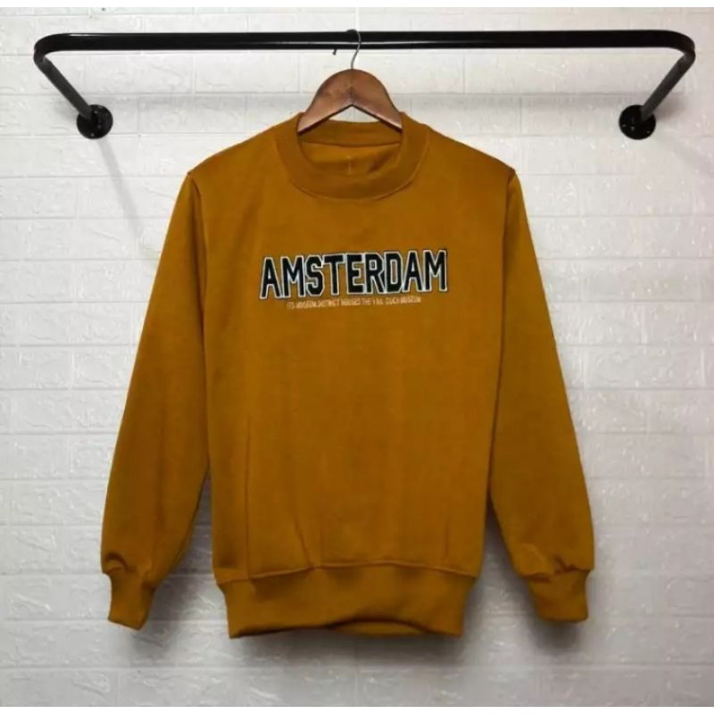 Sweater Amsterdam Crewneck Full Bordir Premium Lembut Halus