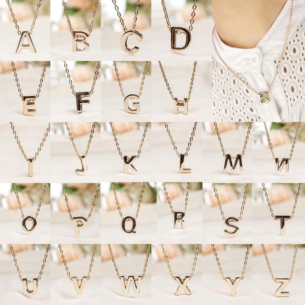 ❈ROWAN❈ Letter Pendant Gift Stylist Necklace Letters Fashion Style Gifts Unisex Lady Alphabet