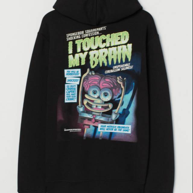 H&M x Spongebob Squarepants "I Touch My Brain" hoodie - Black
