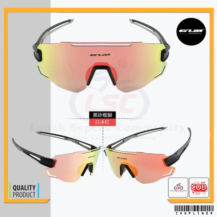 Kacamata Sepeda GUB 6200 Black Orange Gowes Sepeda Cycling Kaca Mata