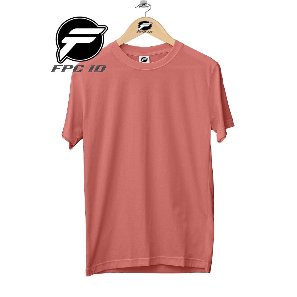 Kaos Polos Cotton Combed 30s Warna Peach Lengan Pendek Baju Pria Dan Wanita Jumbo