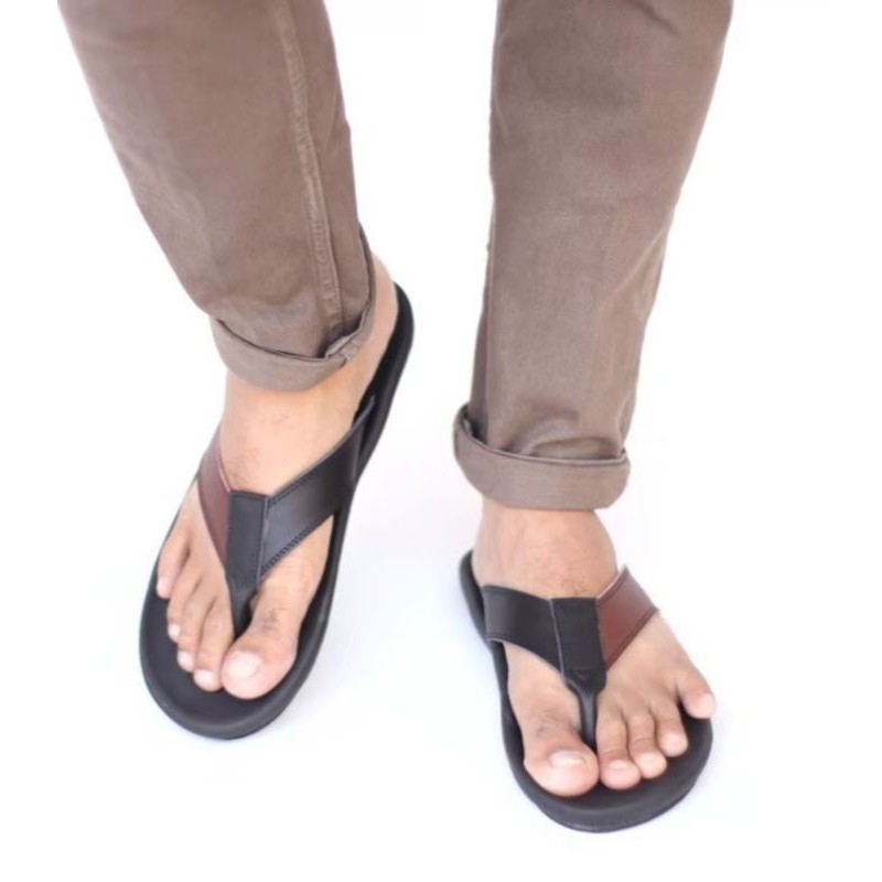 BELI 2 ONGKIR 1! SANDAL FULL KULIT ASLI CEVANY 05 JAVIT BLACK BROWN TAN ORIGINAL