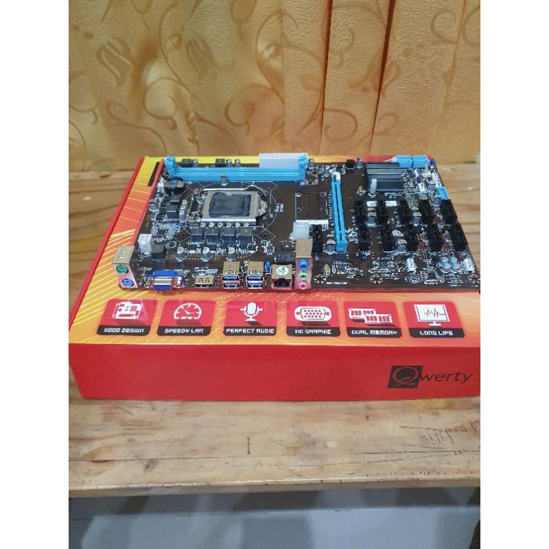 MOTHERBOARD QWERTY B250 MINING 12PCI BUKAN BIOSTAR TB250 B250 BTC