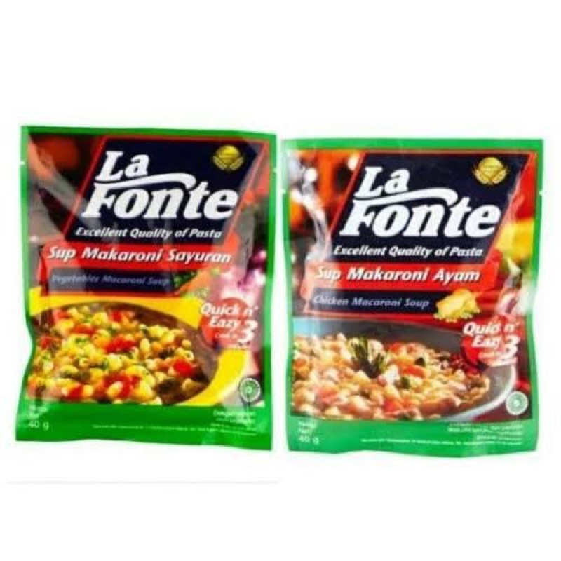 

LA FONTE MAKARONI (sup ayam,sup sayuran) 40gr