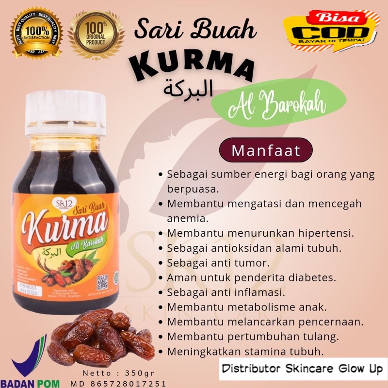 

SR12 SARI BUAH KURMA 350GR / KURMA SUMBER ENERGI METABOLISME ANTIOKSIDAN MENURUNKAN HIPERTENSI GLOW UP