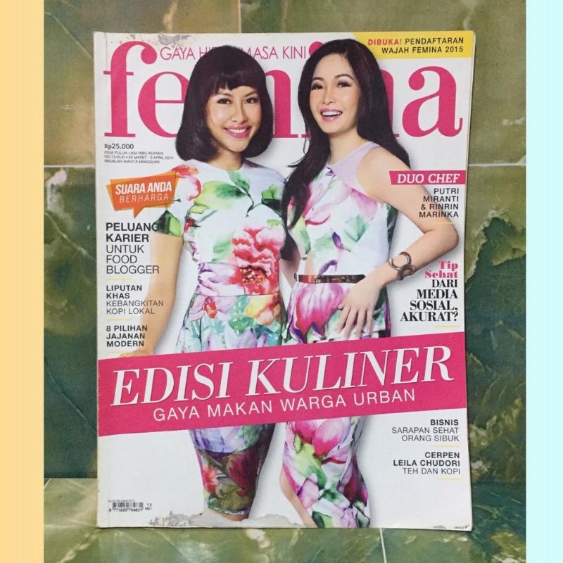 Majalah Femina No. 13/XLIII, Tahun 2015, Cover: Rinrin Marinka & Putri Miranti