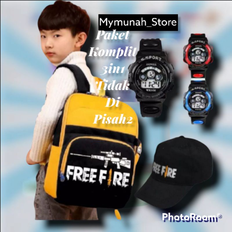 Tas Ransel Backpack Anak Sekolah Laki - Laki TK SD Paud Karakter Free Fire