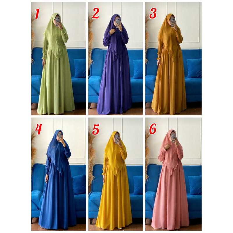 Gamis cerutiy baby doll Hasanah syar'i /Gamis jumbo /Bahan ceruty baby doll full furing / busui