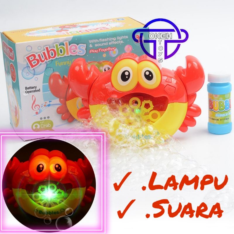 free batre Mainan crab bubble gelembung dilengkapi lampu dan musik