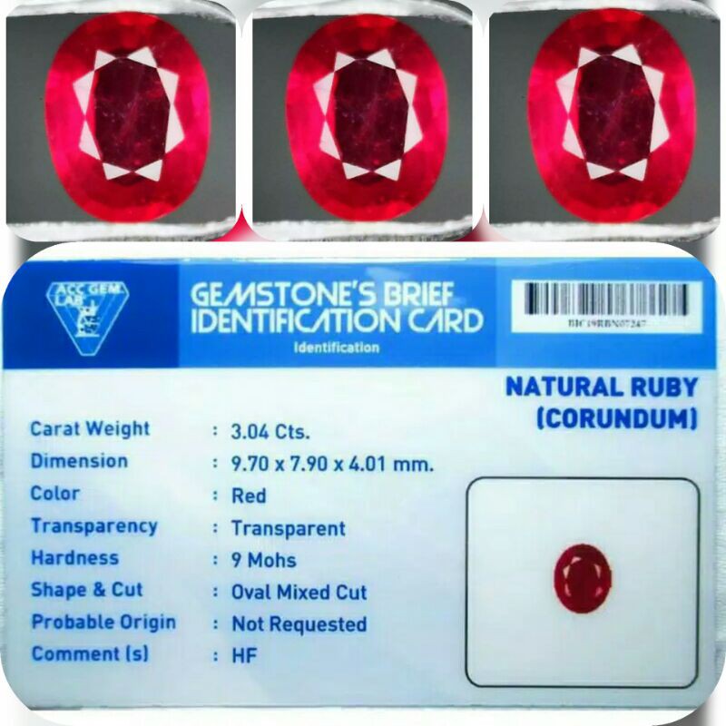 batu permata natural ruby pigeon blood + memo