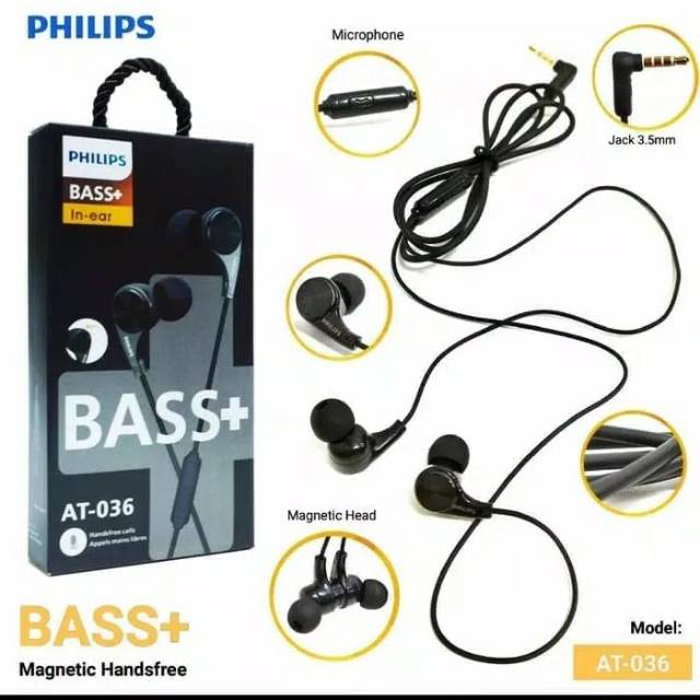 Handsfree / Headphone / Earphone / Headset Philips Magnet AT-036 MURAH