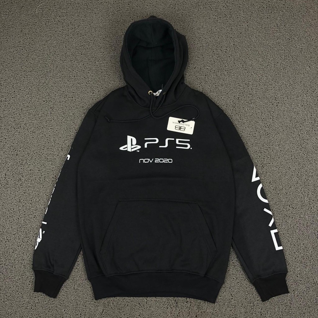 JAKET SWEATER HOODIE BALENCIAGA X PLAYSTATION 5 HITAM PREMIUM AUTHENTIC PREMIUM BESTSELLER