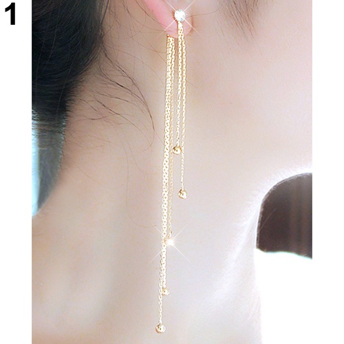 Hu Hu Hu Hu Hu Alat Bantu Pasang Kacamata♡ Anting Gantung Panjang Model Rumbai Berlian Imitasi Bahan Alloy Untuk Wanita