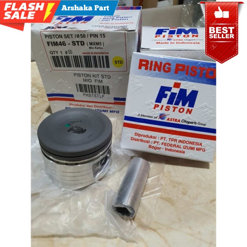 PROMO!!! PISTON KIT RING SEHER JENONG MIO SMILE SPORTY FIM PASTI ASLI ORIGINAL