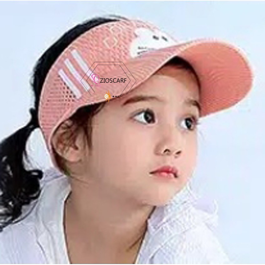 (COD) ZH Topi Visor anak Sunshade Motif Kartun Topi Baseball Anak topi rajut anak doaremon kitty