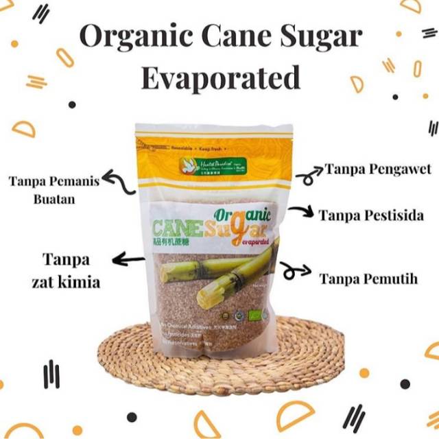 

Health paradise organic cane sugar / Earth Living sugar Cane organic-Gula tebu Alami Organik@1kg