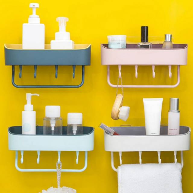 High Grade Bathroom Rack Rak Dapur Rak kamar mandi Rak Penyimpanan tanpa paku bor Gantungan Tempel